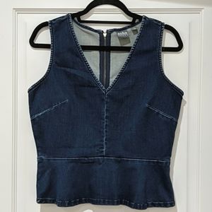 NY&Co Soho Jeans Denim Peplum Top with Back Zipper NWOT